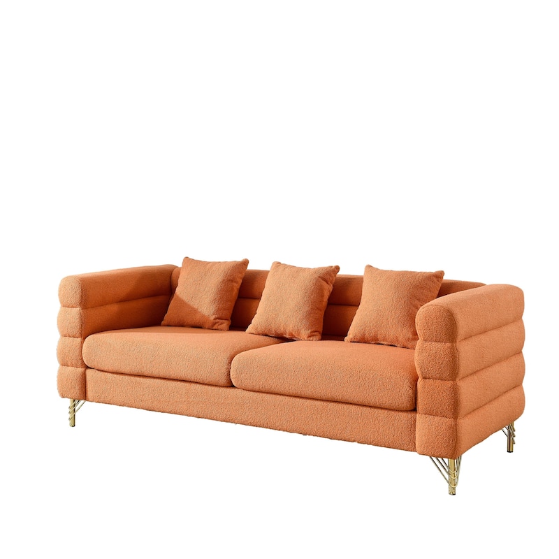 81 Inch Oversized 3 Seater Sectional Sofa, Living Room Comfort Fabric Sectional Sofa - Deep Seating Sectional Sofa, Soft Sitting