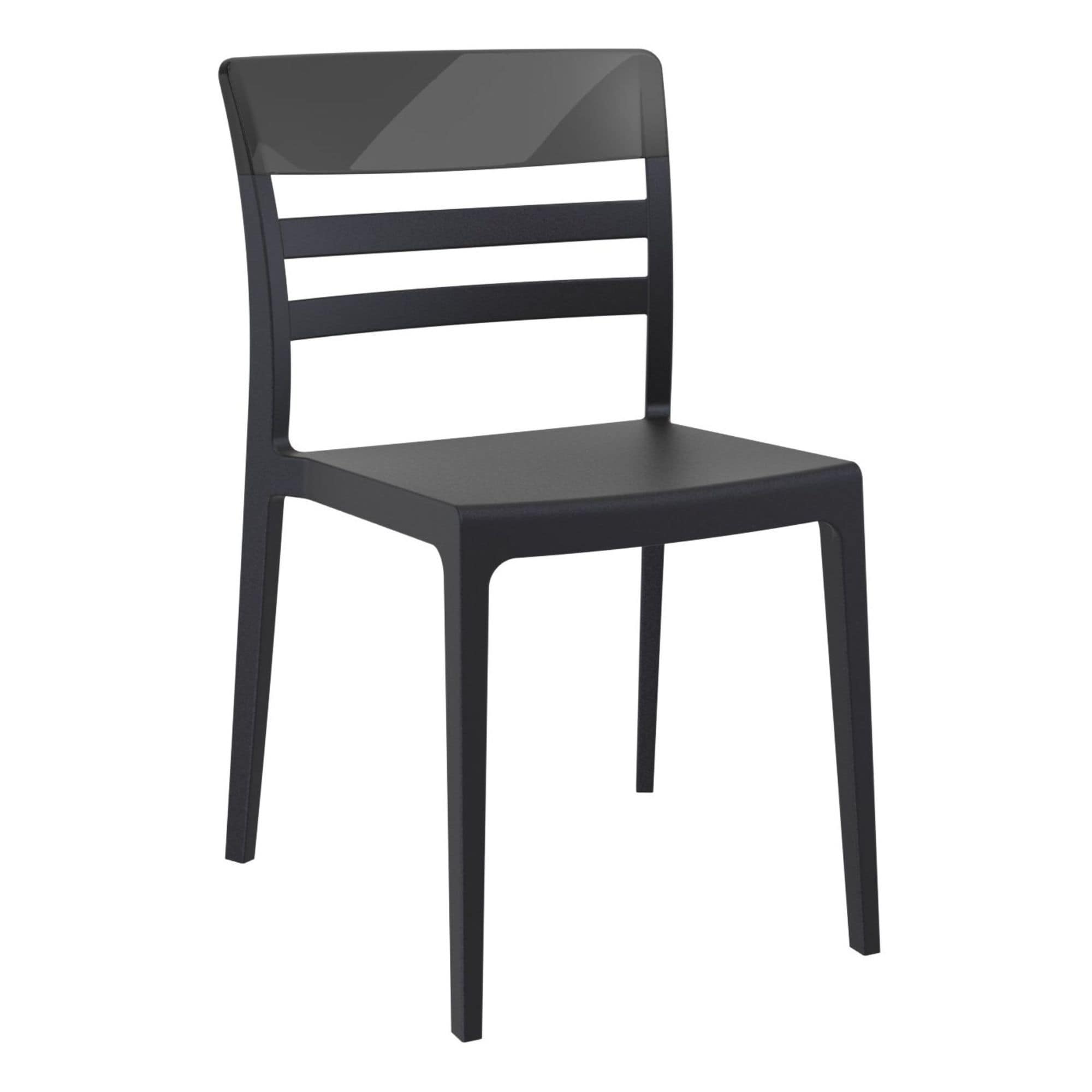 33" Black Transparent Outdoor Patio Dining Chair