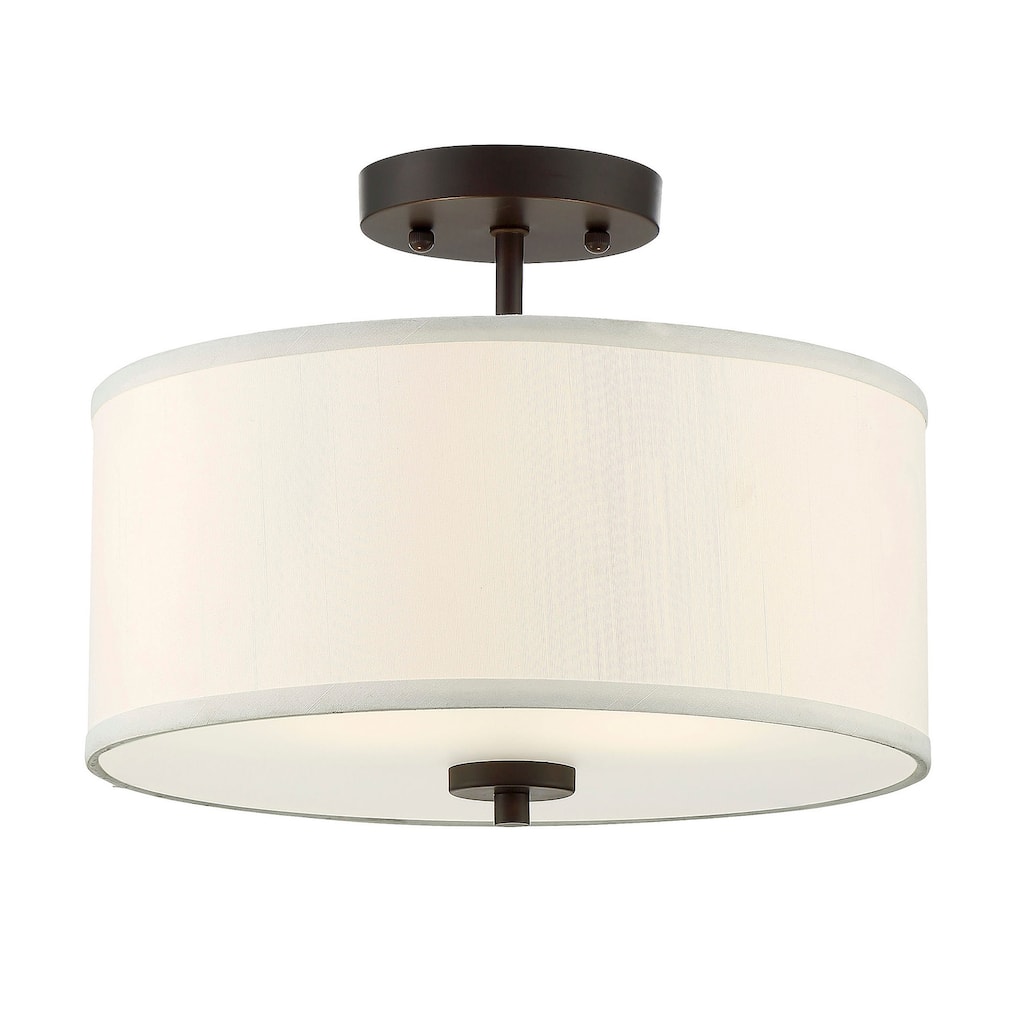 Bellevue 2 Light 13" Wide Semi-Flush Drum Ceiling Fixture