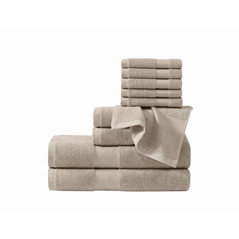 Cannon Luxe Turkish Cotton 10 Piece Towel Set - Khaki