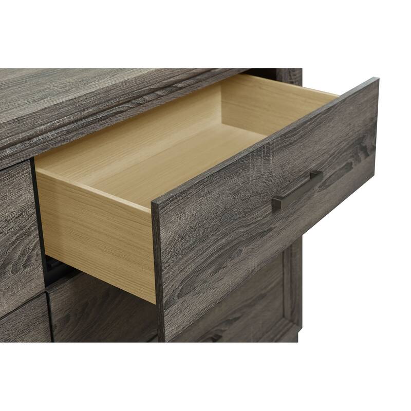 Wright 6-drawer Dresser and Mirror Brown Oak