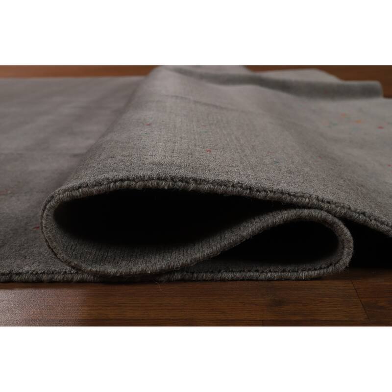 Hand Knotted Oriental 100% Wool Carpet Tribal Tribal Greys & Charcoal Gabbeh Area Rug - 12' 1'' X 9' 1''