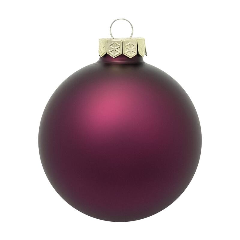 Matte Finish Glass Christmas Ball Ornaments 1.25" (30Mm) Purple 40Ct
