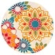 preview thumbnail 18 of 36, SAFAVIEH Cabana Elvezia Indoor/ Outdoor Waterproof Patio Floral Rug 10' Round - Ivory/Orange