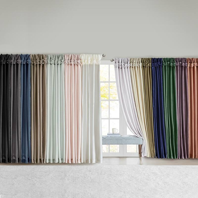 Twist Tab Lined Window Curtain Panel 50x108"