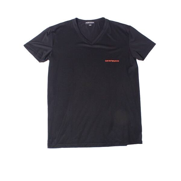 Shop Emporio Armani Mens T Shirt Black Size Large L V Neck Logo