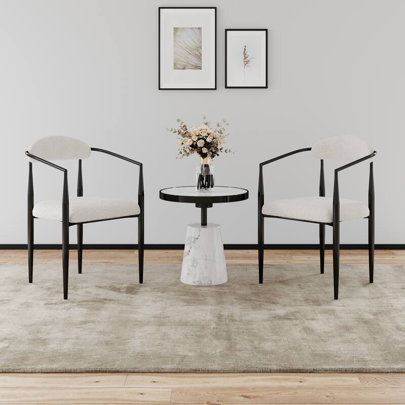Stylish and Comfortable Dining Chairs with Upholstered Seats and Elegant Open Backrests, Perfect for Modern Dining Spaces.