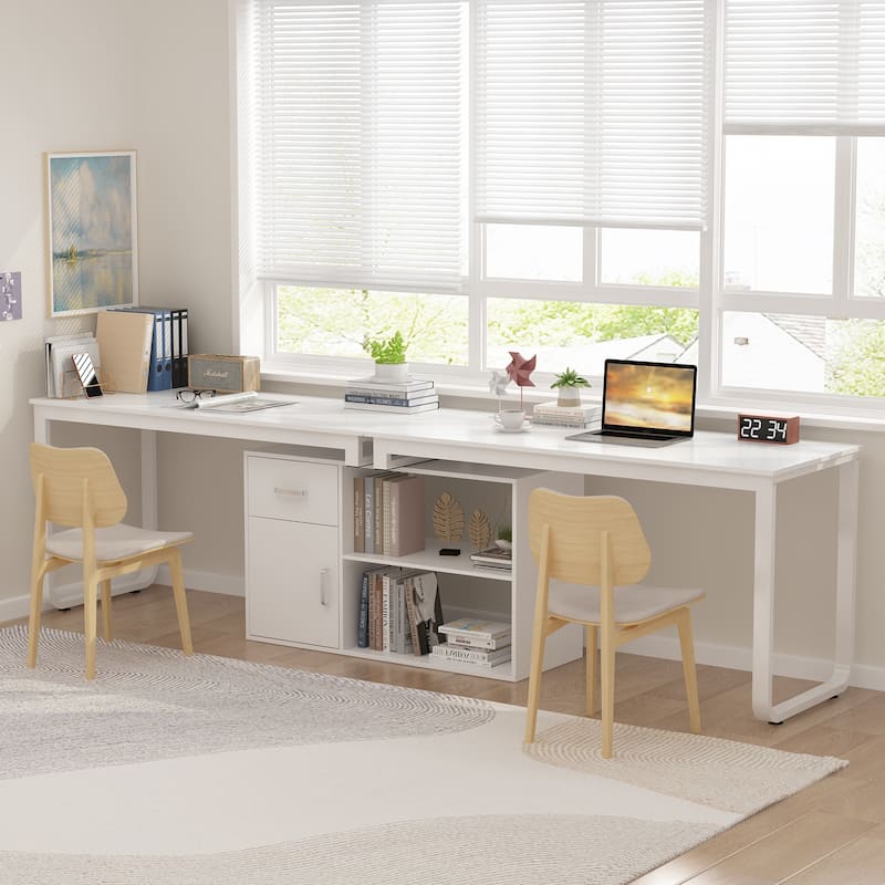 White Reversible L Shape Desk Rotating Desk Working Desk Computer