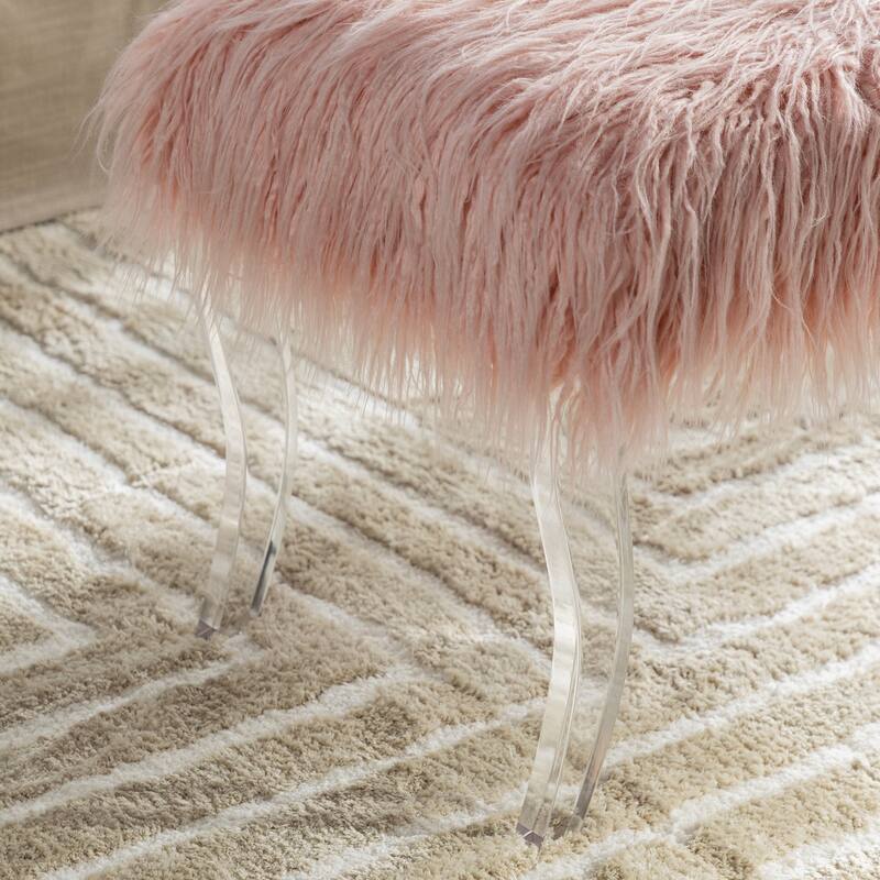Glitzhome 24"L Modern Luxury Acrylic Ottoman Bench