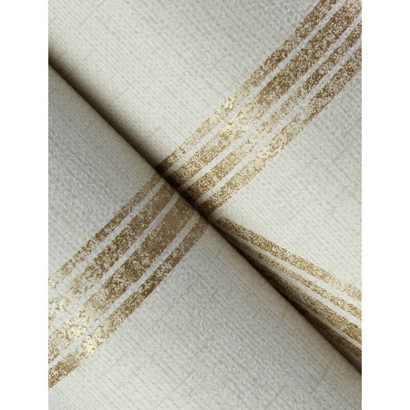 A-Street Prints Harlow Gold Curved Contours Wallpaper