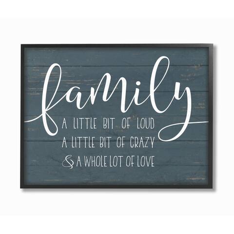 Stupell Industries Family Loud Crazy Love Framed Giclee Wall Art - Multi-Color
