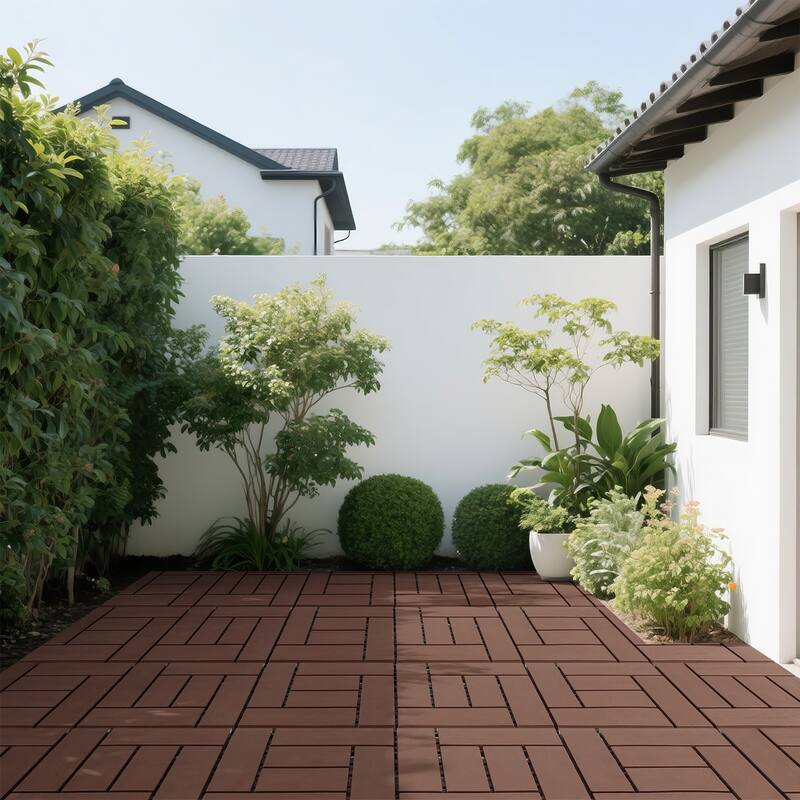12-inch ZZ style interlocking deck tiles, DIY modular interlocking decking floor tiles, indoor and outdoor, 44pcs