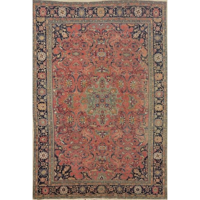 Hand Knotted Oriental 100% Wool Carpet Traditional Floral Pink Sultanabad Area Rug - 13' 0'' X 9' 6''