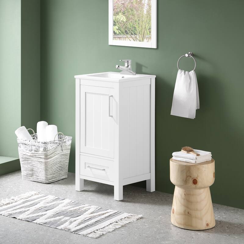 Ove Decors Kansas 18" Bathroom Vanity Top and Backslplash, White