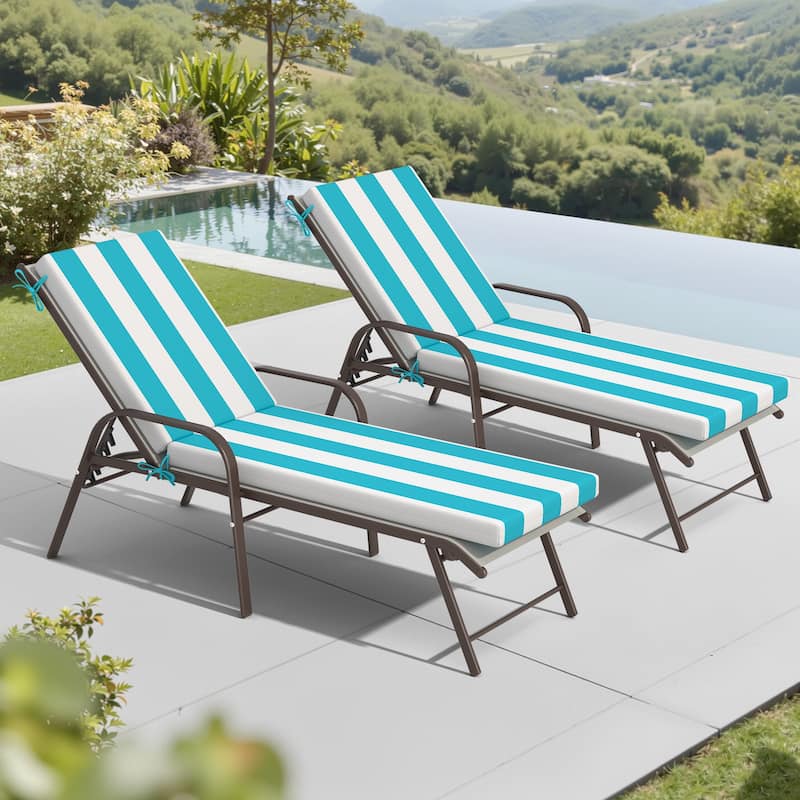Pellebant Outdoor Adjustable Patio Chaise Lounge Chairs with Cushions