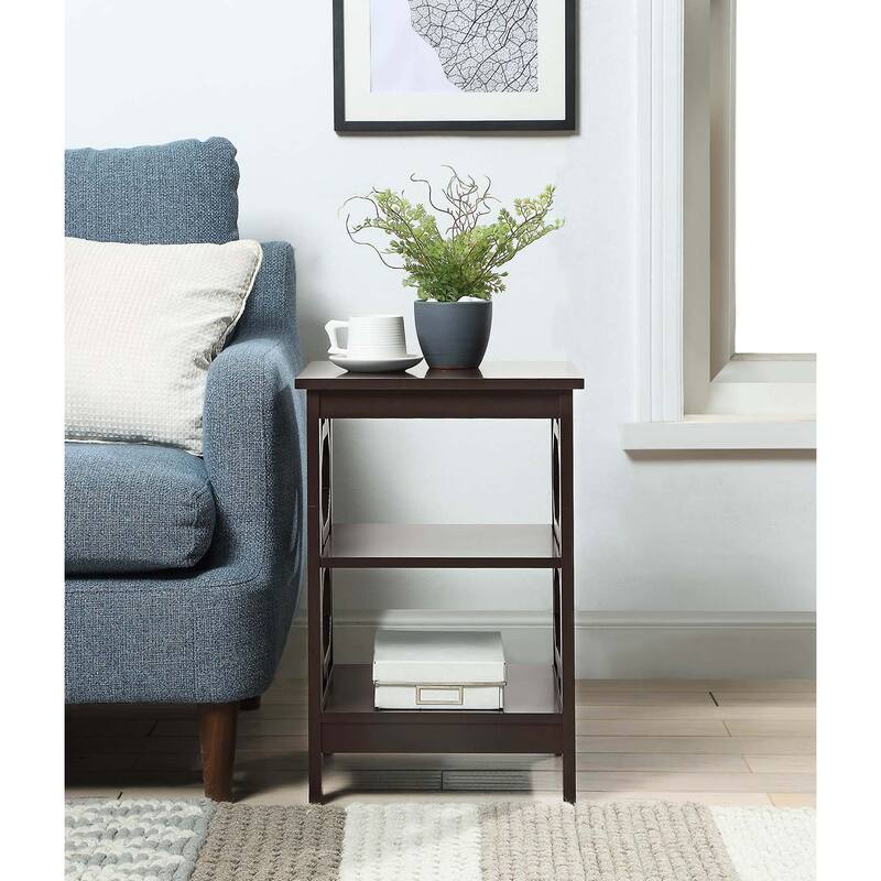 Convenience Concepts Omega End Table with Shelves - Espresso