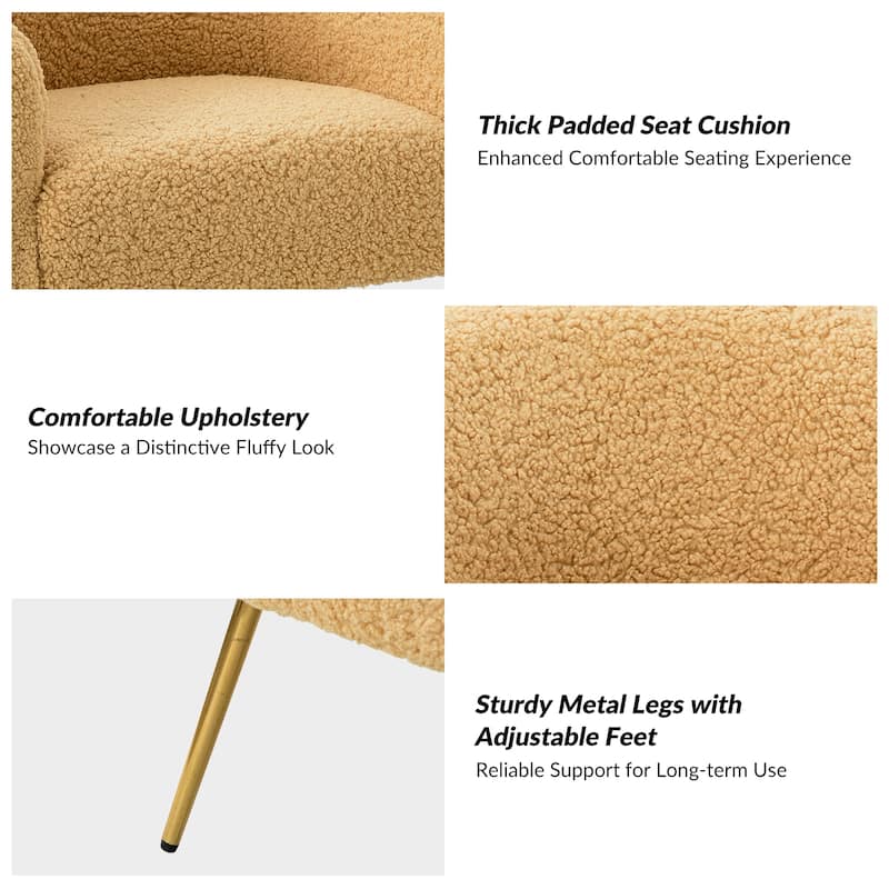 Rovigo Modern Upholstered Living Room Accent Barrel Chair with Metal Legs by HULALA HOME