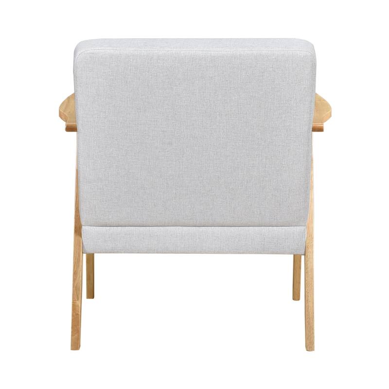 Dean 27" Textured Fabric Accent Chair - Solid Rubberwood Frame