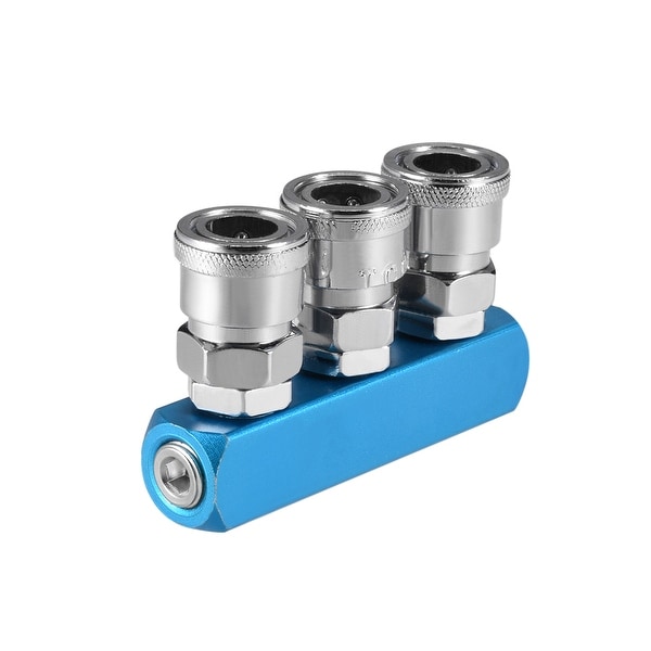 1/4" G Thread 3 Way Air Hose Quick Coupler Pass Air Hose Coupling Tool