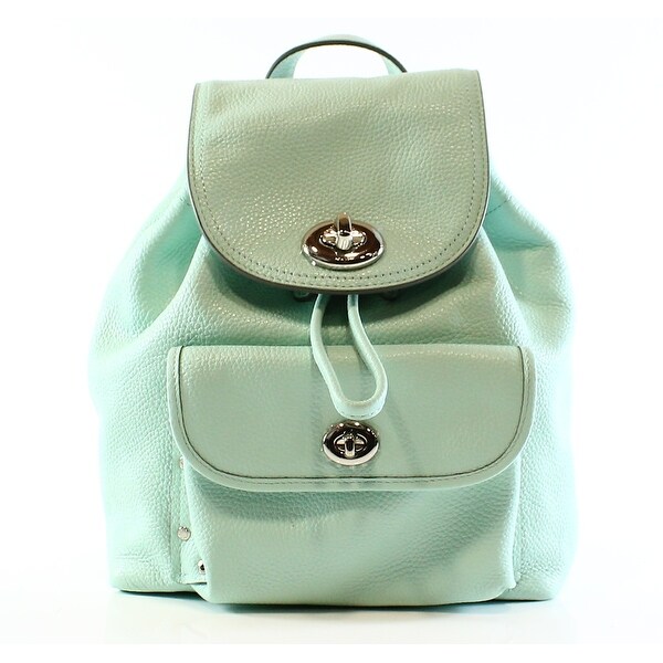 Shop Coach NEW Green Seaglass Leather Mini Turnlock ...