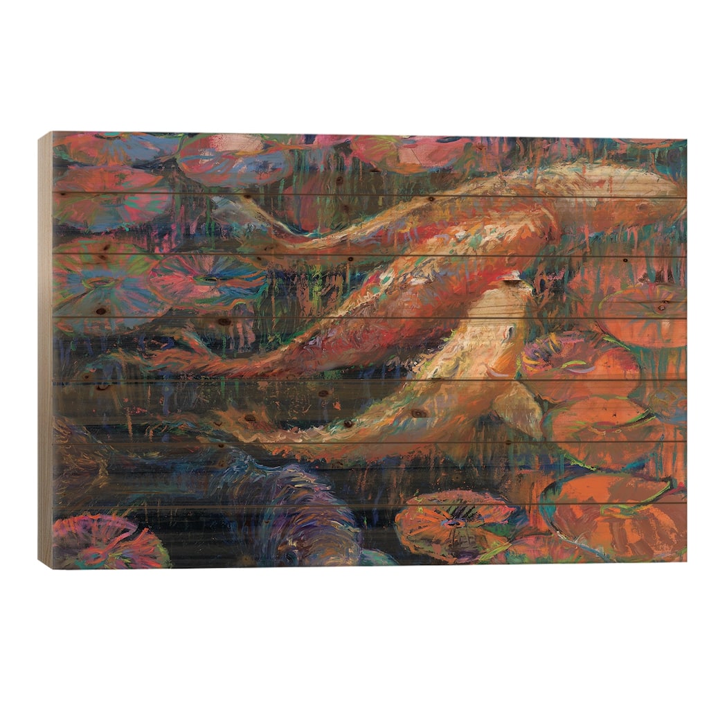 Japanese Inks Print On Wood by Iris Scott - Multi-Color