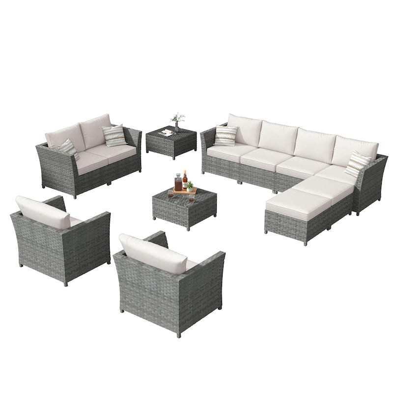 XIZZI 12-piece Outdoor Patio Furniture Sectional Set (fully assembled)