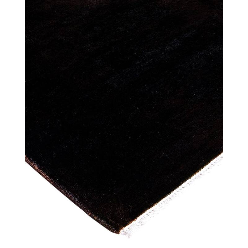 Overton Hand Knotted Wool Vintage Inspired Modern Contemporary Overdyed Brown Runner Rug - 2' 8" x 18' 1"