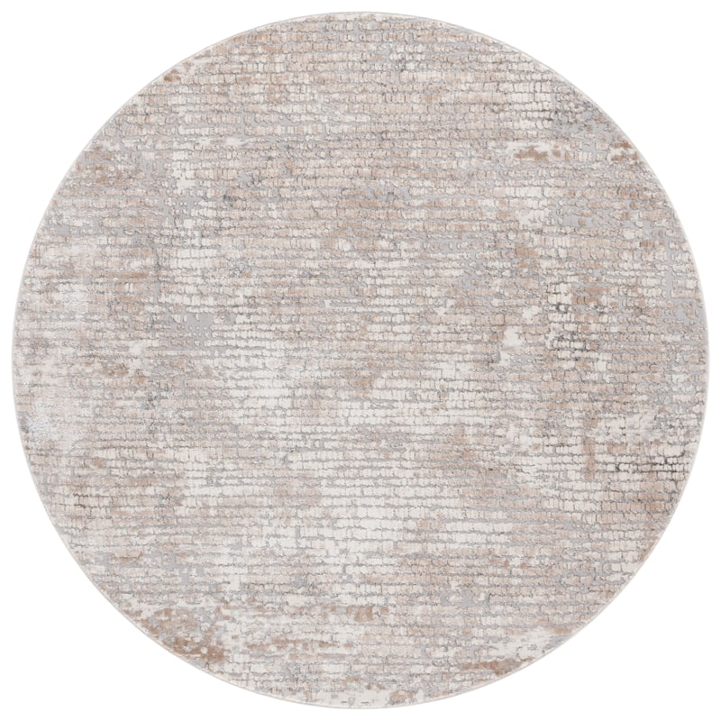 SAFAVIEH Hanna Esperia Modern Contemporary Rug - 6'7" Round - Grey/Dark Grey