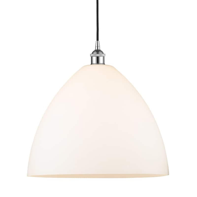 Innovations Lighting 616-1P-18-16 Edison Dome Pendant Edison Dome 16" - Polished Chrome / Matte White