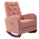 preview thumbnail 14 of 30, Baby Room High Back Rocking Chair Nursery Chair , Comfortable Rocker Fabric Padded Seat ,Modern High Back Armchair