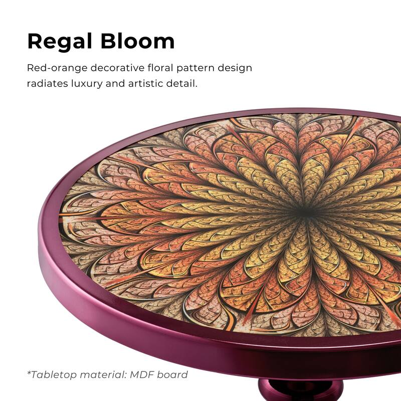 247 Shop At Home Modern 16-inch Metal Round End Table with Pedestal Base