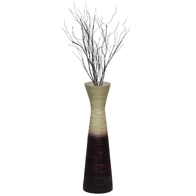 Uniquewise 27" Elegant Bamboo Floor Vase with Hourglass Design