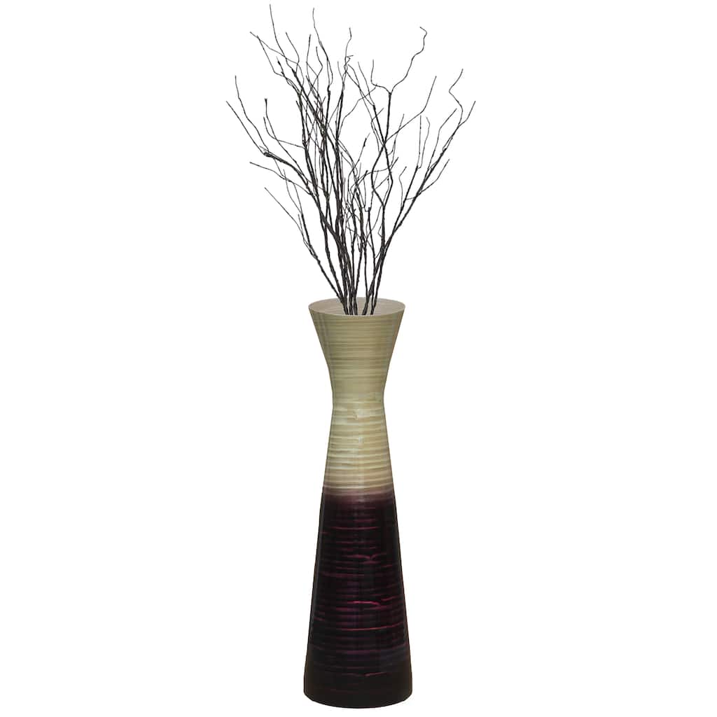 Uniquewise 27" Elegant Bamboo Floor Vase with Hourglass Design