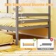 preview thumbnail 17 of 18, Gymax Twin Size House Bed with Trundle Wooden Platform Bed w/ Roof