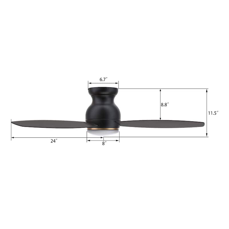 CARRO Reed 48" Indoor Ceiling Fan with Light and Remote - N/A