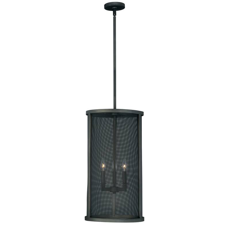 3-Light Industrial Pendant Light - Black Metal Drum Shade, Adjustable Height, Dimmable, Kitchen Island Lighting - 30.5