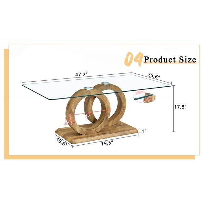 Stylish MDF Coffee Table with Glass Top for Versatile Living Spaces
