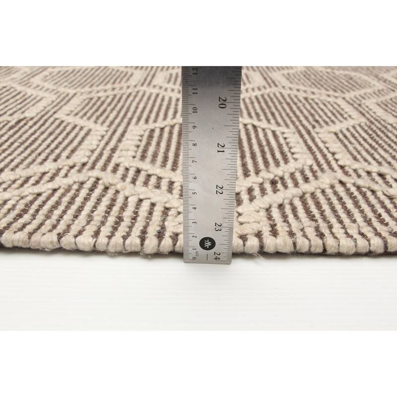 ECARPETGALLERY Braid weave Sienna Brown Wool Rug - 5'1 x 7'5