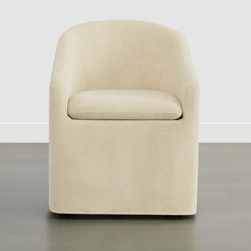 Spruce & Spring Modern Upholstered Dining Chair with Casters & Removable Slipcover