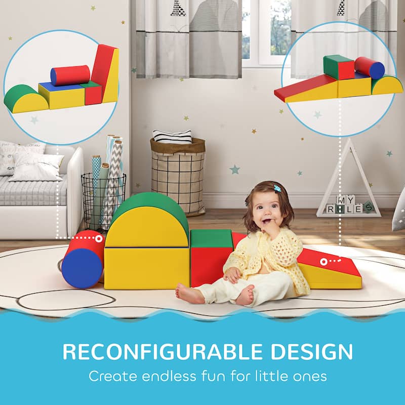 5 Piece Climb and Crawl Activity Play Set, Baby Soft Play Set, Foam Climbing Blocks for Toddlers, Kids Preschooler Indoor Play