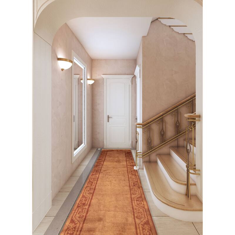 ECARPETGALLERY Hand-knotted Color Transition Brown Wool Rug - 2'10 x 11'4