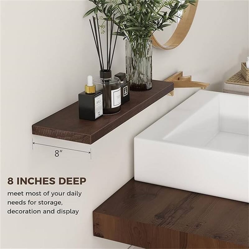 Floating Shelves for Wall 24 Inch - 8"D x 24"W x 1.2"H