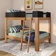 preview thumbnail 21 of 24, Mid-Century Modern Full over Full Bunk Bed Pecan/Black