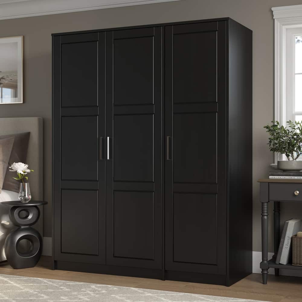 Palace Imports 100% Solid Wood Urban 3-door Wardrobe with Solid and Mirrored Doors