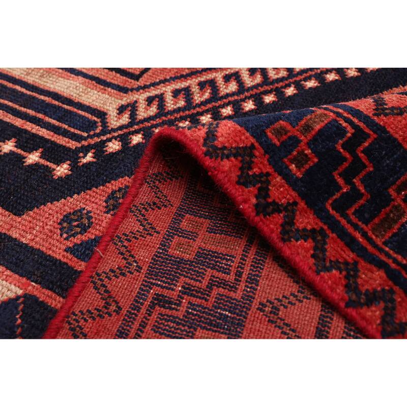 ECARPETGALLERY Hand-knotted Melis Vintage Dark Navy Wool Rug - 5'6 x 8'4