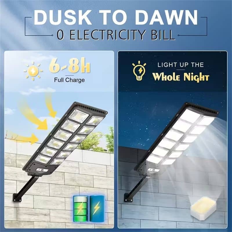 Ultra-Bright 800W Solar Street Light with Dusk to Dawn Sensor