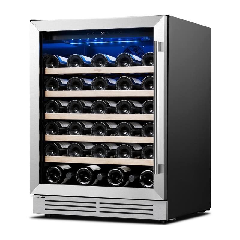 Yeego 23.4 in.52-Bottle Single Zone Wine Cooler Refrigerator Fridge with Built-In/Freestanding Design