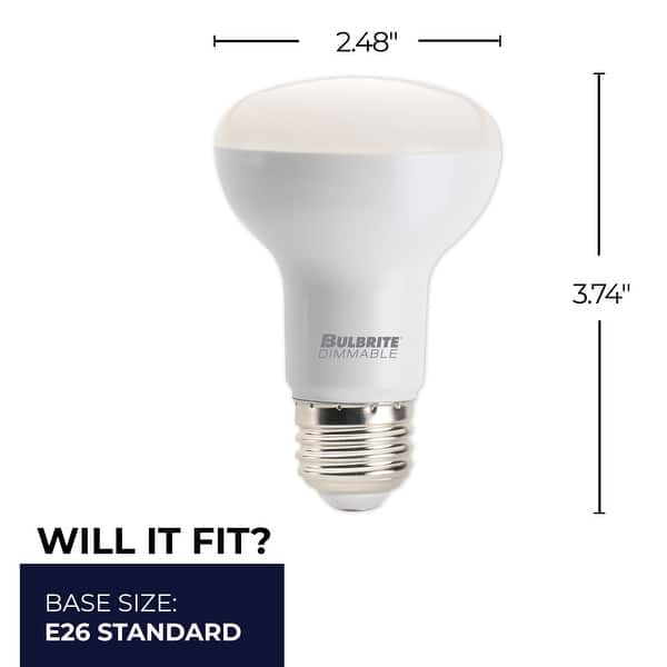 Bulbrite LED Filament Pack of (4) 7.5 Watt Dimmable R20 Light Bulbs ...