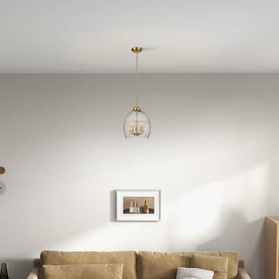 Yert 5-Light Pendant Hanging Light with Clear Glass - Gold