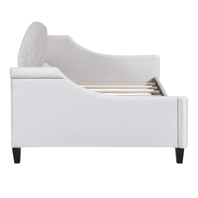 Modern Twin/Full Luxury Velvet Tufted Button Daybed with Wood Frame for Bedroom, Guest Rooms